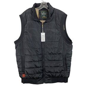 Cool Choice Puffer Vest Mens Size XL Black Sherpa Lined Classic Full Zipper